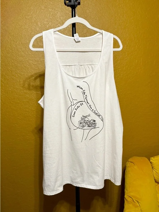 Custom Biker Graphic Plus Size Tank Top 3X - Thicc - Curvy - Body Positive - Picture 11 of 13